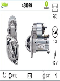 Resim Valeo 438079 Mars Motoru (12V 1.3KW 9 DİS) A-class W168 99-04 B-class W245 05-11 0051511101 (WT878248) 