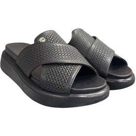 Resim Pierre Cardin Dolgu Topuk Üstü Çapraz Anatomik Bayan Terlik Siyah 