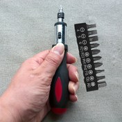 Resim 13'lü Çok Amaçlı Çelik Bitli Pürüzsüz Vidalama Seti, Ev Bakımı için Phillips, Torx, Sivri, Üç Kanatlı - Pil Gerekmez, Dayanıklı Karma Renk Kolu 