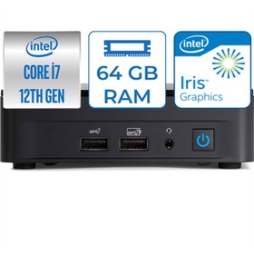 Resim Intel Nuc 12 Pro Intel Core I7 1260P 64GB 256GB SSD Windows 11 Home Mini Bilgisayar NUC12WSKI7H13 