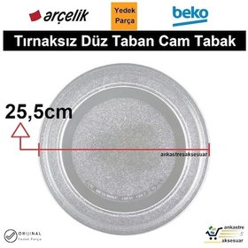 Resim Arçelik Beko Uyumlu Mikrodalga Fırın Cam Tabak Tepsi Tırnaksız 25,5cm 