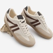 Resim Marjin Kadın Sneaker Bağcıklı Düz Taban Retro Spor Ayakkabı Norde Bej 