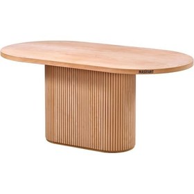 Resim Masifart West 180 Lik Ufo Çizgili Oval Masa Cilasız Ham Ham 