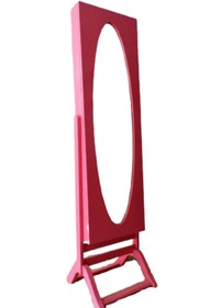 Resim BENGİ TİCARET Ayna 13621 Takı Dolabı Boy aynası MDF Parlak PEMBE Lake Natüre Klasik El Yapım 