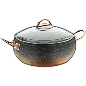 Resim Oms Granit Derin Küre Tencere Cam Kapaklı Bakır 3141bkr - 28x13 Cm Bakır 
