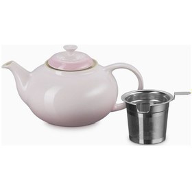 Resim Le Creuset Paslanmaz Çelik Süzgeçli Seramik Çaydanlık, 1.3l Çaydanlıklar Shell Pink Pembe 