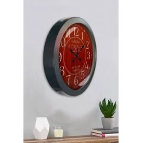 Resim Bahat Salon Ofis Duvar Saati Gri Metal Çerçeve 36 cm 