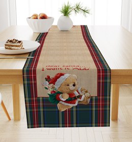 Resim Evmila Ayıcıklı Yılbaşı Desenli Runner Modeli - 40x140 cm 