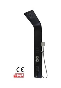 Resim İsaoğlu Yapı Siyah Panel Duş Sistemi Masajlı Duş Seti Mat Siyah Panel Yağmurlama Siyah 