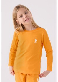 Resim U.s. Polo Assn Kız Çocuk Turuncu Pijama Takımı Turuncu 