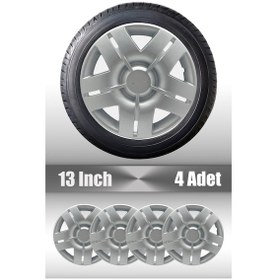 Resim Fiat Uno Palio Albea 13" İnç Uyumlu 4 Adet 1 Takım Gri Jant Kapağı 