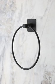 Resim Buffer Kendiliğinden Yapışkanlı Siyah Paslanmaz Metal Yuvarlak Havluluk 