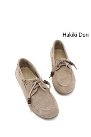 Resim Gönderi(r) Kadın Kum Süet Bağcıklı Hakiki Deri Comfort Ayakkabı 