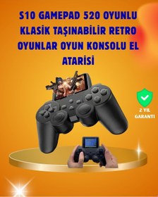Resim Çocuklar Ve Yetişkinler İçin Uygun 500 Oyunlu Taşınabilir Mini Retro El Konsolu 