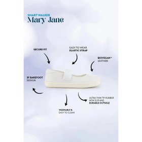 Resim Hopfrög Smart Walker Mary Jane Havalı Beyaz Barefoot Kız Babet Ayakkabı 