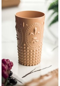 Resim Akrilik Bal Tekli Uzun Bardak & Su Meşrubat Bardağı 750 Ml Büyük Boy & Cam Değildir 