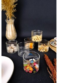 Resim Digithome 6 Lı Cam Çerezlik Ve Kase Sunum Seti 200 Ml - 04175 C1-1-154 
