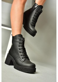 Resim Fox Shoes T996533009 Siyah Kalın Topuklu Kadın Bot Siyah 