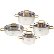 Resim Jumbo Modena 8 Parça Titanyum Gold Tencere Seti 