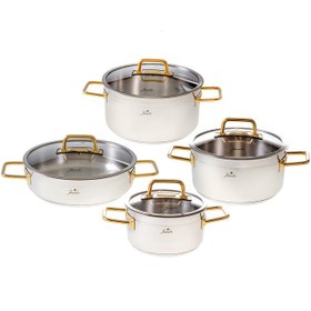 Resim Jumbo Modena 8 Parça Titanyum Gold Tencere Seti 