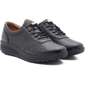 Resim Barmea Hakiki Deri Kadın Günlük Yürüyüş Ayakkabısı - 865 Siyah 