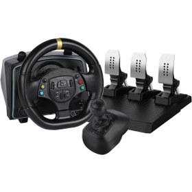 Resim CRKTEKNOLOJİ Ps4 Ps3 Pc Xbox One/s/x Ns Uyumlu 1080• Oyuncu Direksiyon Seti Manuel Vites Çift Motorlu 3 Pedallı 