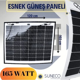 Resim 165 Watt Yarı Esnek Güneş Paneli Half Cut Monokristal Solar Güneş 