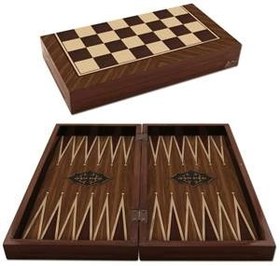 Resim Ahşap Tavla Takımı Büyük Boy 