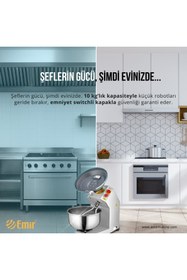 Resim Emir Endüstriyel Mutfak EMİR 10 KG HAMUR YOĞURMA MAKİNESİ – EV TİPİ EKMEK VE PİZZA YOĞURMA ROBOTU, GÜVENLİ KAPAK ÇOCUK DOSTU 