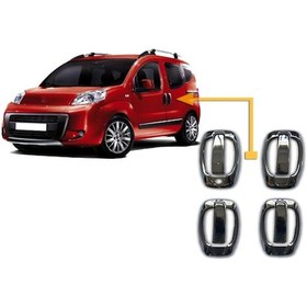Resim Peugeot Bipper Uyumlu 2008 Ve Üzeri Krom Kapı Kolu Çerçeve 4 Kapı 8 Parça Paslanmaz Çelik 