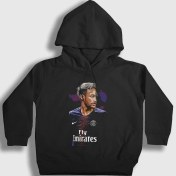Resim Presmono Unisex Çocuk Siyah Psg Soccer Futbol Neymar Jr Kapüşonlu Sweatshirt 