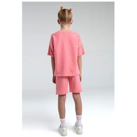 Resim Rolypoly Kız Çocuk Pamuk İki İplik Kısa Kol Şortlu Pijama Takımı Rp3590 Pembe 