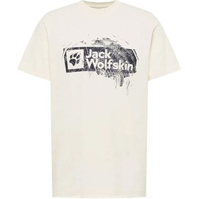 Resim Jack Wolfskin Brand T Erkek Beyaz Tişört 