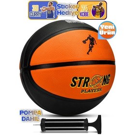 Resim Telvesse Strong Basketbol Topu Pompalı Full Kauçuk Dayanıklı Deep Channel Kabartma No:7 B12 Turuncu 