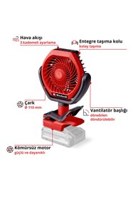 Resim Einhell GC-CF 18/110 Li - Solo, Akülü Vantilatör (Akü ve şarj cihazı dahil değildir) 