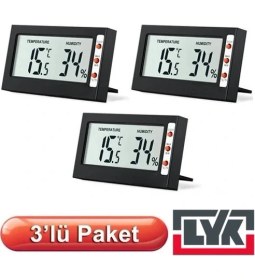 Resim 3 Adet Lyk Sth Mini Sıcaklık ve Nem Ölçer 