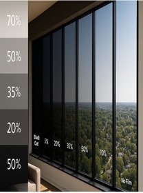 Resim OSSOFOL 100x30mt Bina Cephe ısı kontrol (%67) Cam Filmi Çizilmez Amerikan açık Ton 100x30 MT %35 