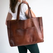 Resim Kadınlar için Vintage Tote Çanta - Sabit Askılı Büyük Kapasiteli Açık Üst Omuz Çantası, Günlük Kullanım ve Profesyonel Ortamlar İçin Minimalist Siyah El Çantası 