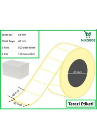Resim 40x58 Mm Termal Terazi Etiketi 1 Rulo: 500 Adet Etiket 1 Koli:150 Rulo Etiket 