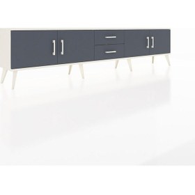 Resim Arges Tv Ünitesi 2 Raflı 2 Çekmeceli 4 Kapaklı 220x30x51 Aytaşı-antrasit Antrasıt/antrasıt - Aytası 