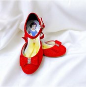 Resim PATİK BEBE Kız Çocuk Prenses Kırmızı Renk Minik Topuklu Ayakkabı 