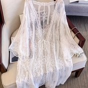 Resim Boho Chic Kadınların Nakışlı File Plaj Bikini Kapak - Uzun, İnce ve Güneş Koruyucu, Bağcıklı Detaylı, Yaz Gezileri ve Havuz Günleri İçin Mükemmel, Güneş Koruma Giyim | Dantel Detaylı | Akışlı Fit Kapak, Plaj Kapak 