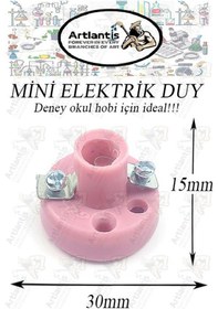 Resim Mini Duy 1 Adet Deney Duyu Proje İçin Küçük Ampul Yuvası Minyonet Duy Okul Sınıf Elektrik Devre Deney Duyusu 
