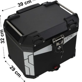 Resim Gp Kompozit Universal 37 Lt Alüminyum Motosiklet Çantası Siyah 