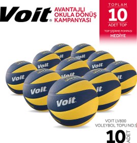 Resim Voit LV800 Voleybol Topu N5 (10 Adet Top ve Şişirme Pompası Hediye) 