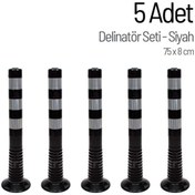 Resim İleri Trafik Delinatör 75 x 8 cm Siyah 5 Adet, Esnek Duba 