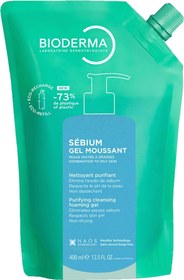 Resim Bioderma Sebium Foaming Gel Karma Yağlı Ciltler Temizleme Jeli Yeniden Dolum Paketi 400ml 