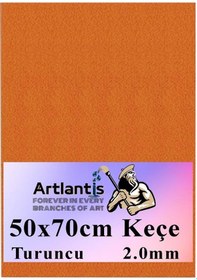 Resim 50x70 Cm Keçe 2.0 Mm 1 Adet Renkli Hobi Keçesi Elişi Keçesi Anasınıfı Kreş Okul Öncesi Turuncu 