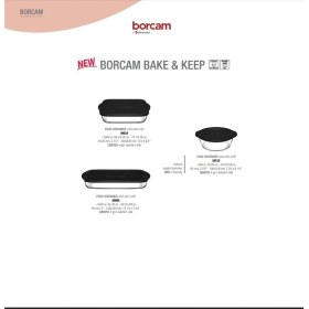 Resim Paşabahçe Kapaklı Borcam Fırın Tepsisi ve Tenceresi Seti 3 Parça Borcam Saklama Kabı Siyah 