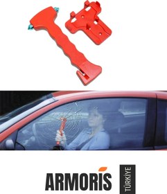 Resim Armoris #Çekiç Pratik İmdat Çekici Araç Güvenlik Ekipmanı Hızlı Çabuk Müdahale Cam Kırıcı Kemer Kesici Çekiç 